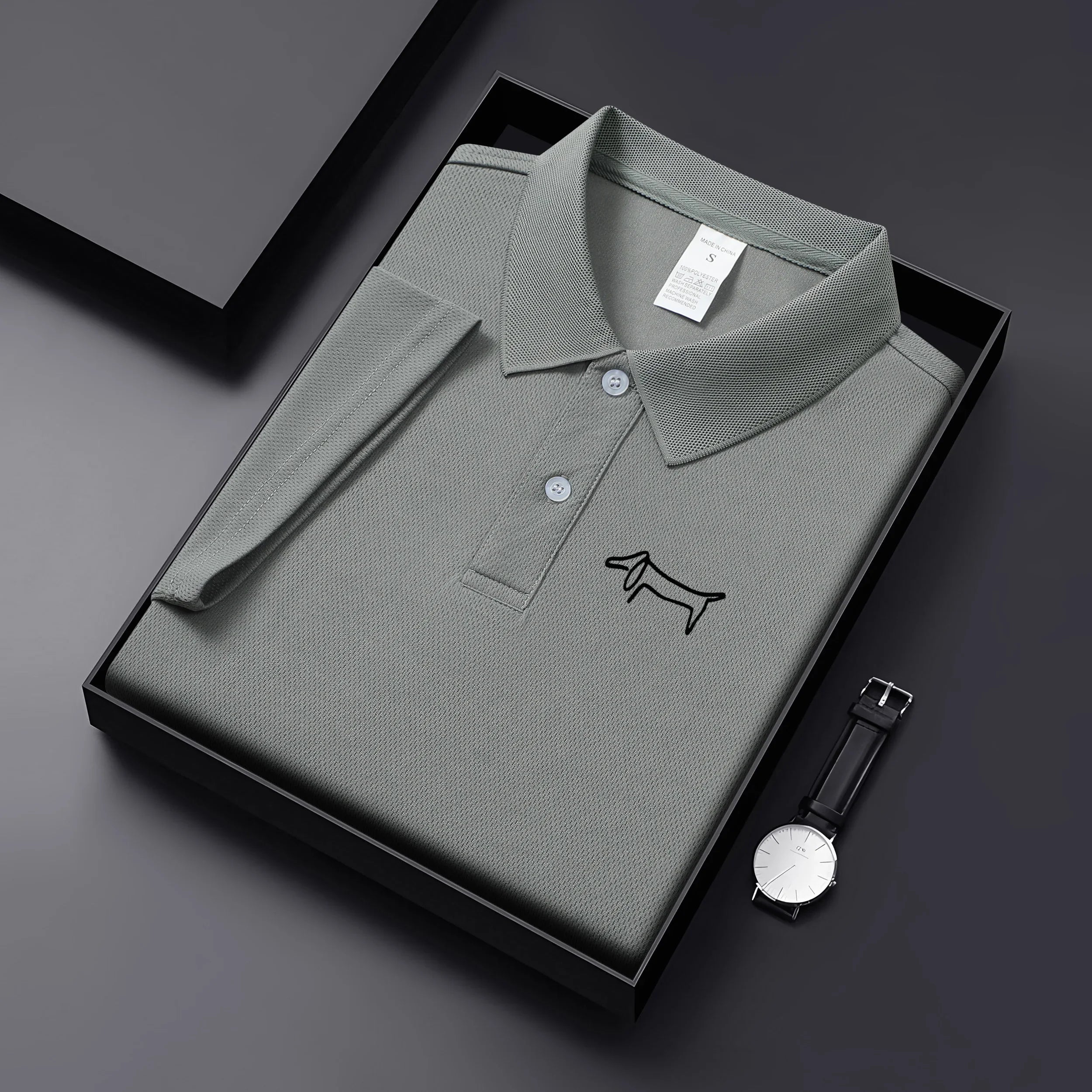 2026 New Summer Premium Solid Color Men's Golf Collar Breathable Fabric Social Casual Top Men's Collar T-shirt