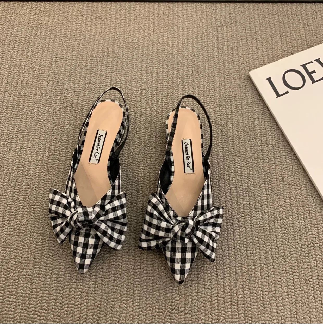Bow Sandals Women 2026 Summer Pointed Low Heel Sandals Women Fashion Baotou Thin Strap Sandals High Heels Sandalias De Mujer