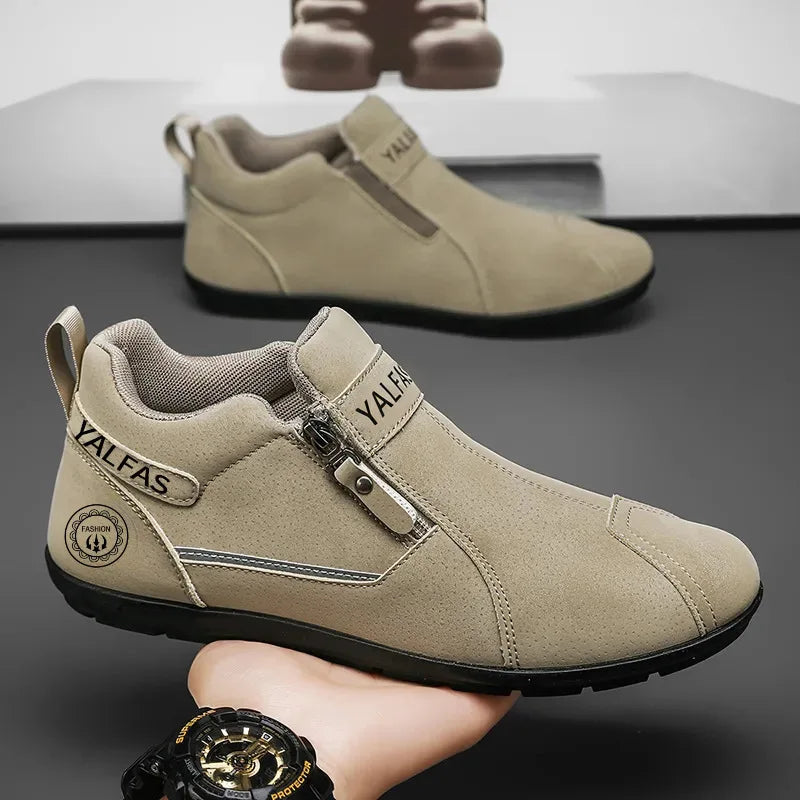2026 New Autumn Winter Men Casual Shoes Lightweight Slip On Sneakers Flat Work Shoes Loafers