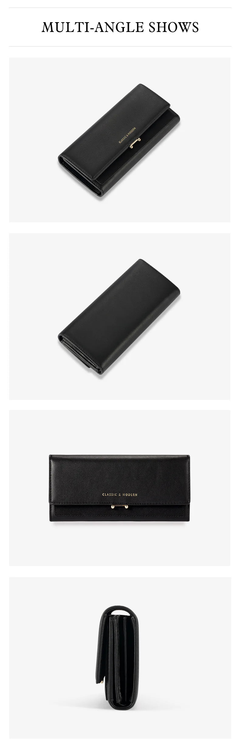 Women Pu Leather Long Wallet Trendy Classic Envelope Clutch Large Capacity Card Holder Cash Phone Purse High Quality
