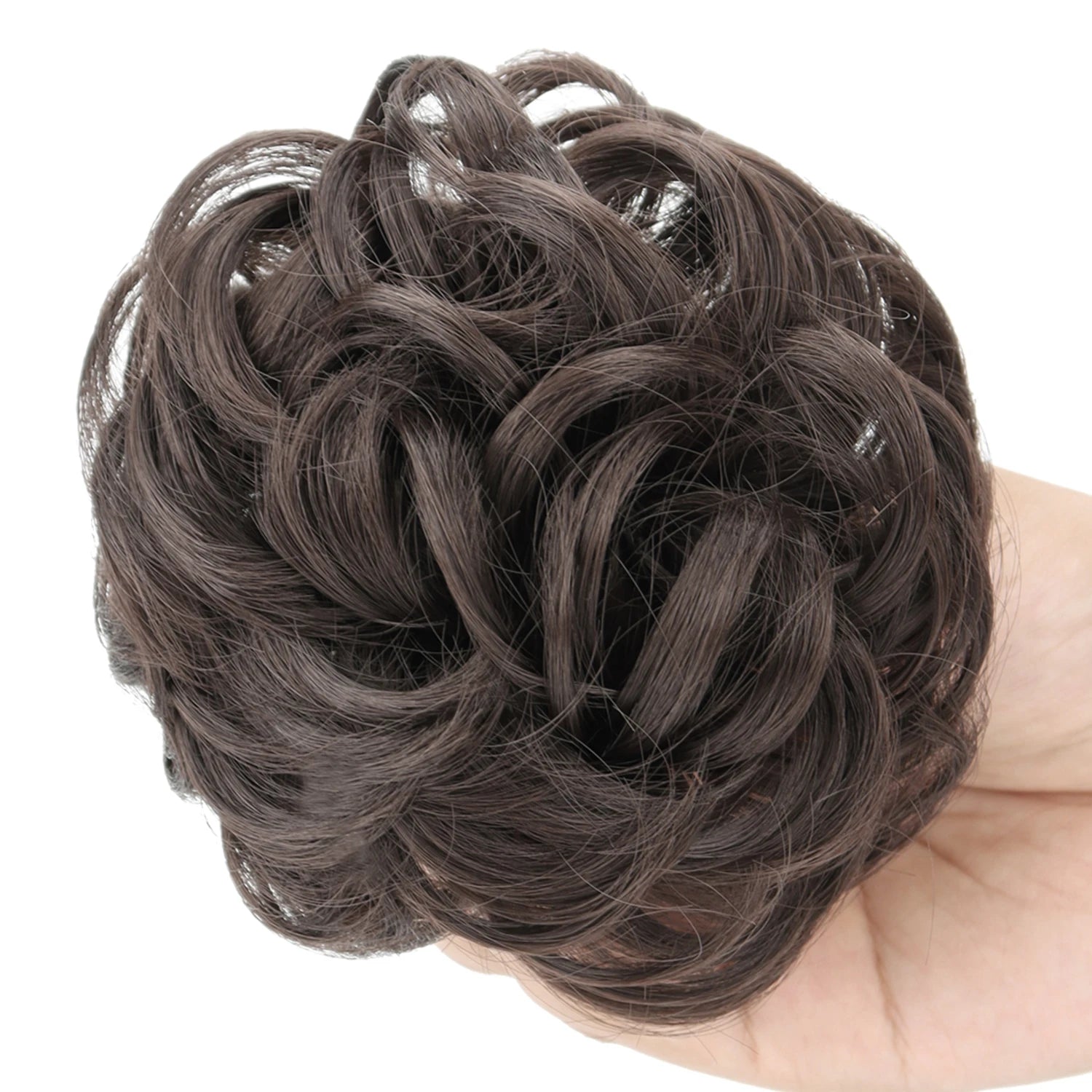 Synthetic Chignon Messy Bun Claw Clip in Hair Piece Wavy Curly Hair Bun Ponytail Extensions Scrunchie Hairpieces for Women