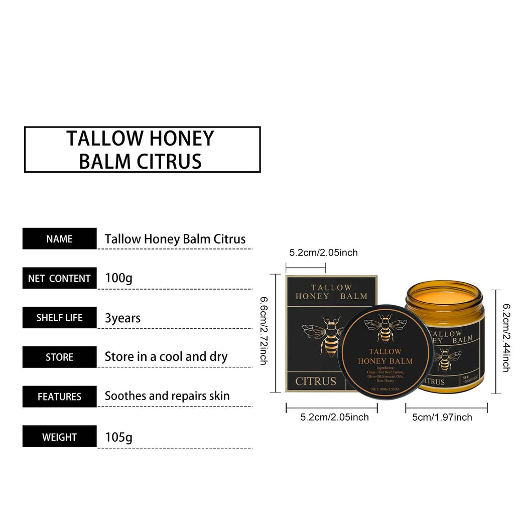 Hotfashionitems Tallow Honey Cream moisturizer for women, showcasing a jar of glow and hydrating skin cream with honey and tallow ingredients.