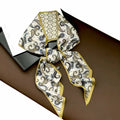 Luxury Long Neckerchief Skinny Hair Bands Women Silk Scarfs Fashion Headbands Bag Scarves Print Hairband Neck Scarf For Ladies