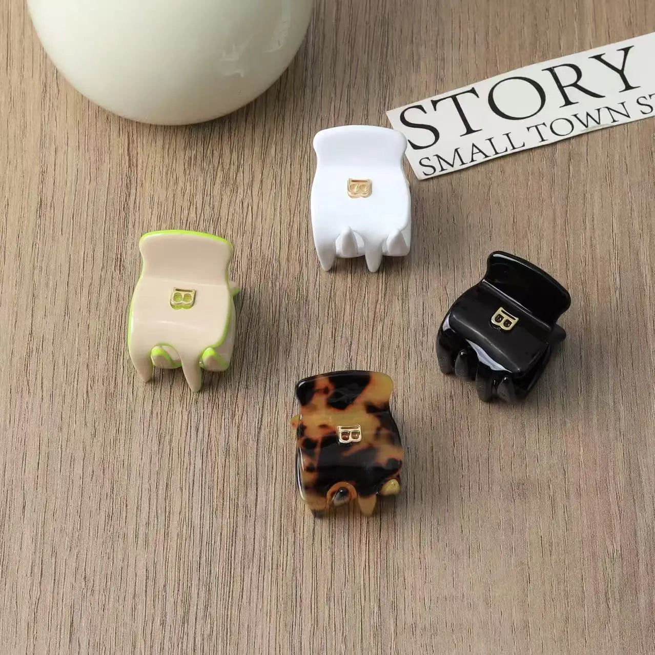 Korean Version of Letter B Hairpin Acetic Acid Arc Grab Clip Girl High Ponytail Premium Hair Accessories Crab Hair Claws