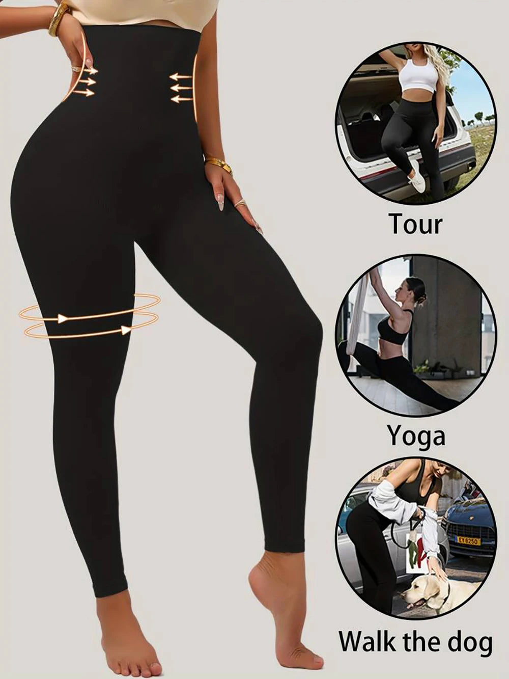 High Waisted Tummy Control Compression Shapewear Leggings For Women Butt Lifting Yoga Pants Body Shaper Footless Tights