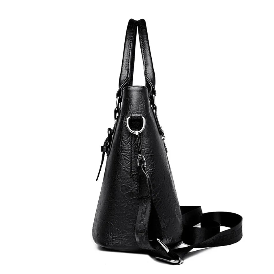 Genuine Brand Soft Pu Leather HandBags Designer Top-Handle Bags Shoulder Crossbody Bags for Women Large Capacity Casual Tote Sac