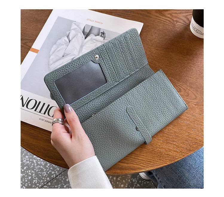 Genuine Leather Wallet Women Long Clutch Fashion Luxury Brand Ladies Purses Card Holder Zipper Coin Pocket High Quality Billfold