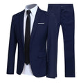 1 Set Men Jacket Pants Solid Color Turndown Collar Slim Fit Business Suit Set Groom Trousers for Wedding Office