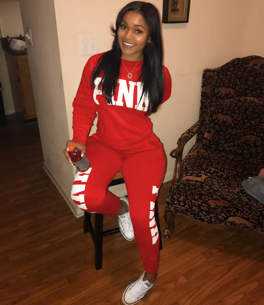 Women's Slim-Fitting Two-Piece Sportswear Set Sexy Letter Print Quick Dry Comfortable Fitness Clothing with Size Chart