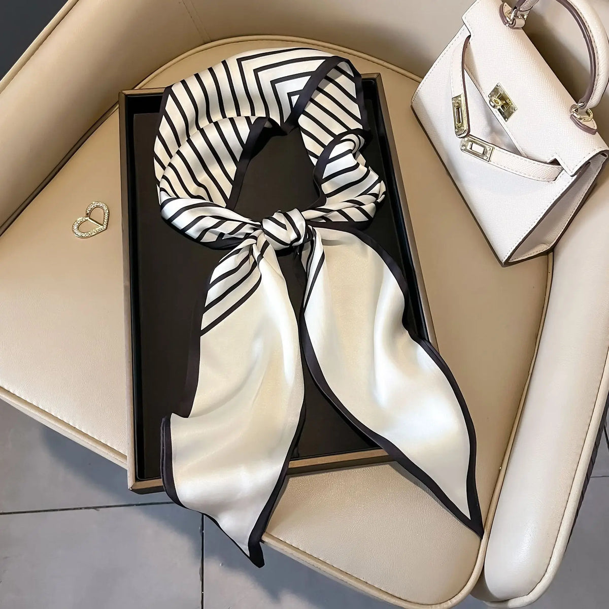Luxury Long Neckerchief Skinny Hair Bands Women Silk Scarfs Fashion Headbands Bag Scarves Print Hairband Neck Scarf For Ladies