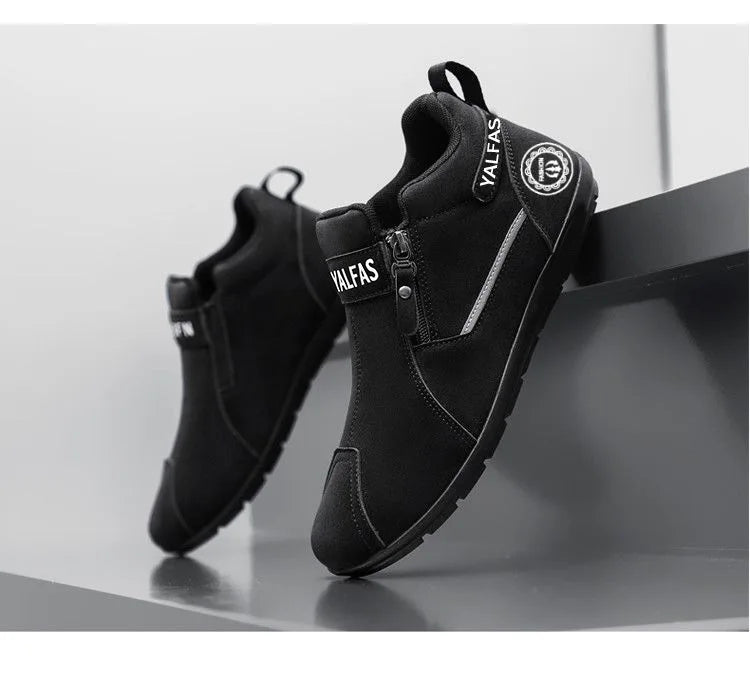 2026 New Autumn Winter Men Casual Shoes Lightweight Slip On Sneakers Flat Work Shoes Loafers