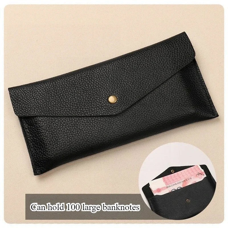 Portable Women's Long Wallet with Hand Strap Phone Organizer & Multi-Card Holder Large Capacity Cash Storage Bag