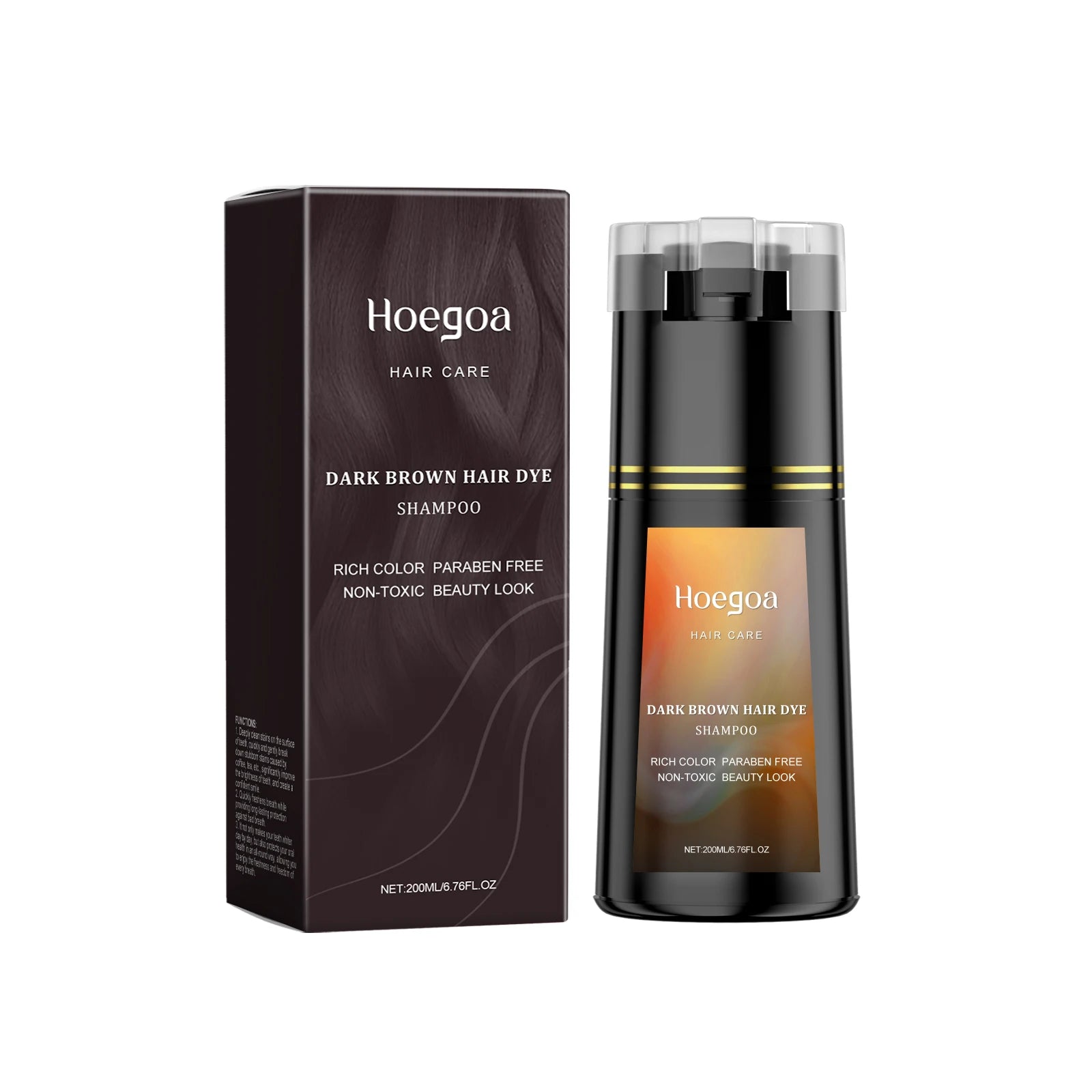 Hair Dye Shampoo for Gray White Hair Coverage 3 in 1 Light Brown DIY Herbal Ingredients Natural Hair Color Shampoo for Women Men