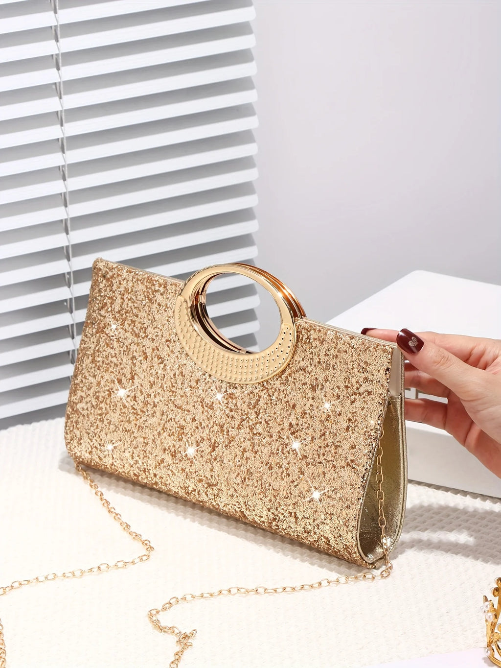 Sparkling Evening Handbag for Ladies, Suitable for Wedding Parties Dances Holiday Gifts, Valentine's Day Gifts, Birthday Gifts