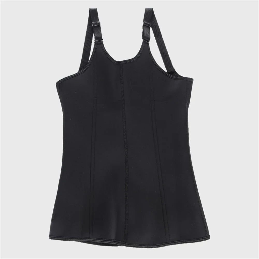 Waist Trainer Tank Top For Women Zipper Body Shaper Tummy Control Sleeveless Top, Women's Activewear Body Shaping Underwear