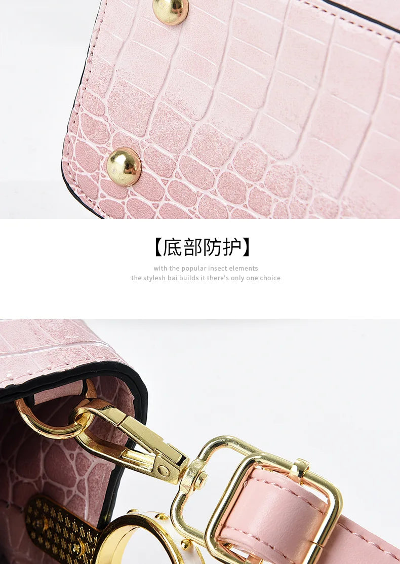 Gradient Color Women's Shoulder Bag PU Leather Crossbody Bag Handbag Female Casual Shopping Women's Fashion Small Square Bag