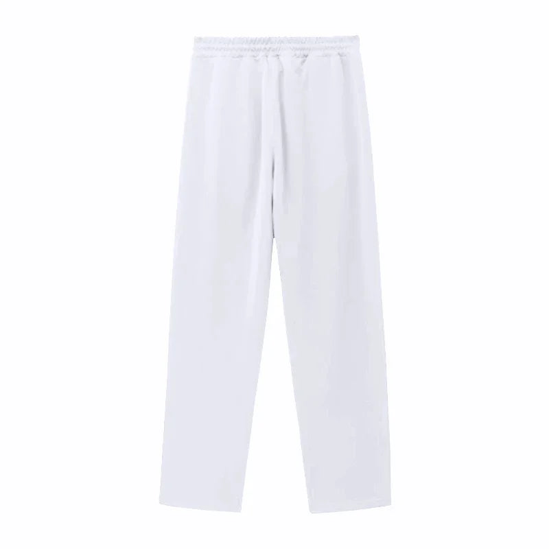 Spring and Autumn New Jacquard Long Pants Single breasted Patchwork Loose Large Casual Pants Versatile Sanitary Pants
