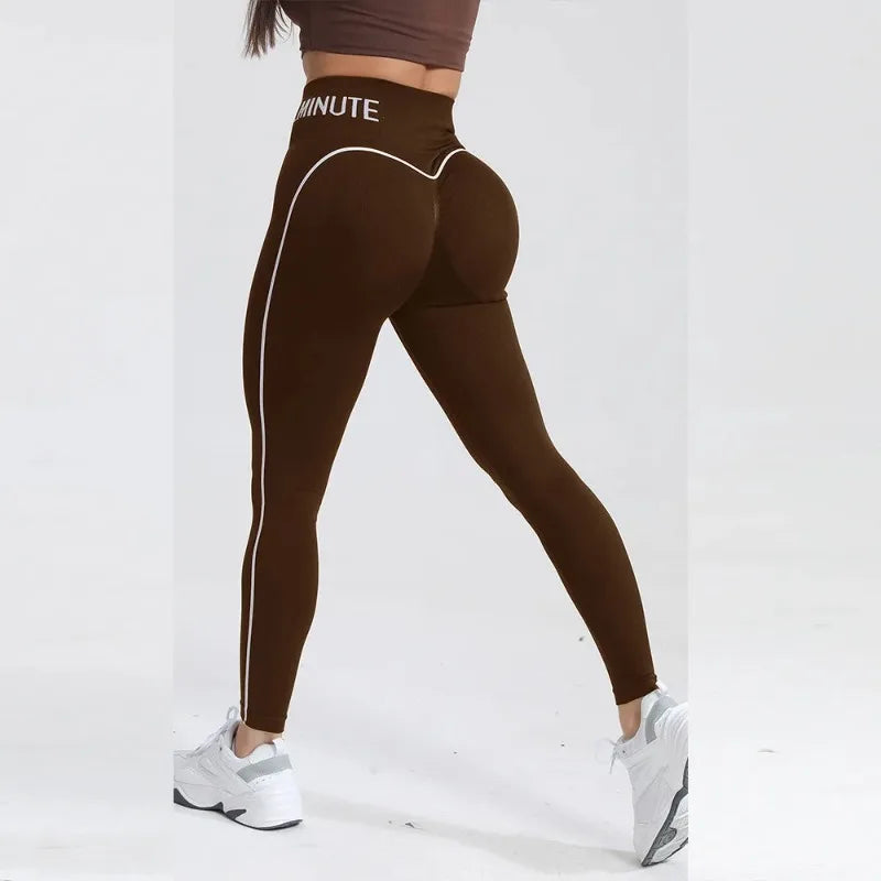 Seamless High Gym Waist Women Yoga Pants Color Contrast Sports Legging Hip Lift Gym Fitness Tights Quick Dry Workout Pants