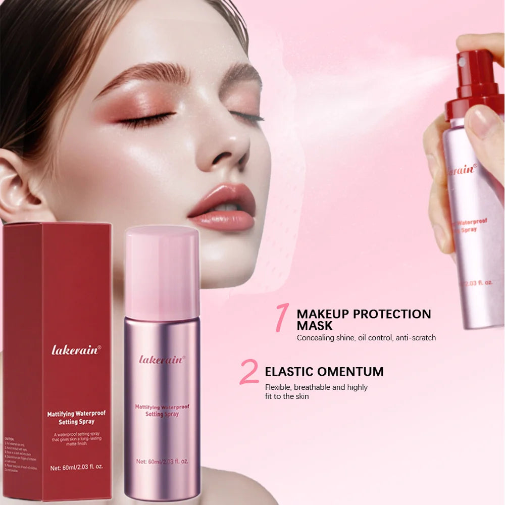 Waterproof Makeup Setting Spray Matte Finish Oil Control Non Sticky Long Wearing Smudge Proof Cosmetic Fixer For All Skin