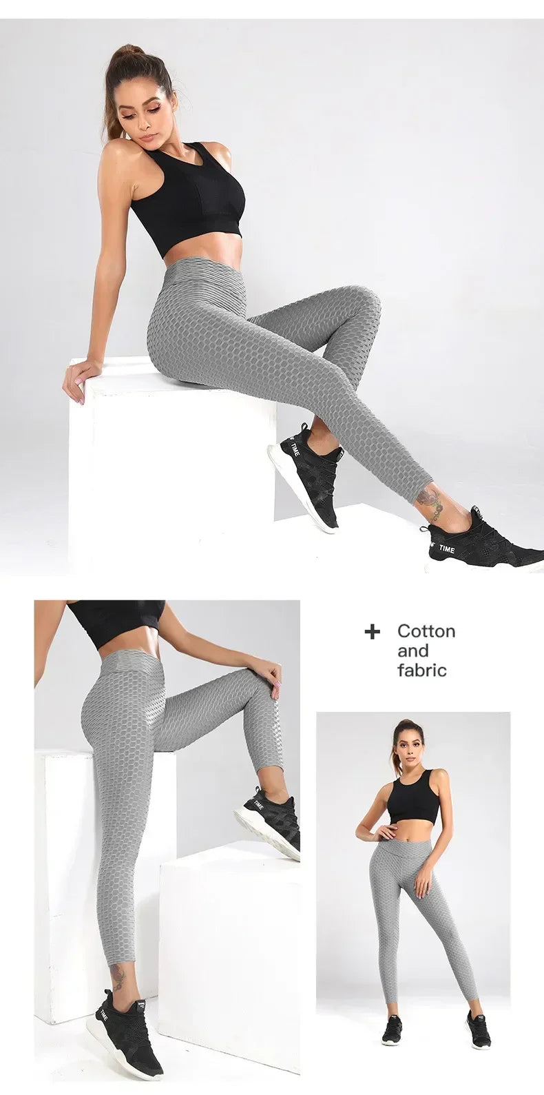 Women's Compression Leggings High Waisted Yoga Pants for Running Fitness Workout Non Slip Tummy Control Athletic Pants with