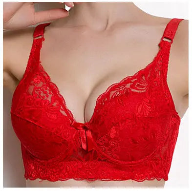 Women Push Up Black Lingerei Sexy Bra Underwire Thin Cotton Padded Lace Sheer Minimizer Bra Big Bust 80-115 B C D Cup Bra C3306