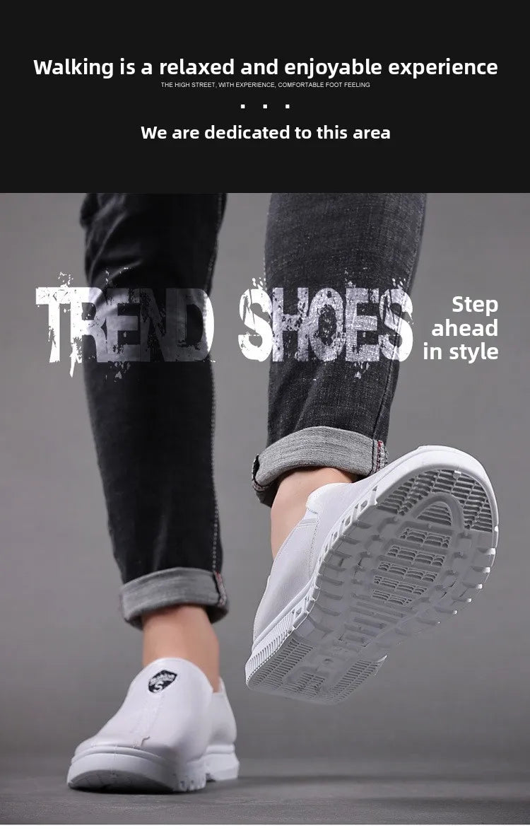 Soft Bottom Men's Business Casual Shoes Easy to Wear Spring Summer Autumn Winter Korean Style round Toe Low Heel Leather Shoes