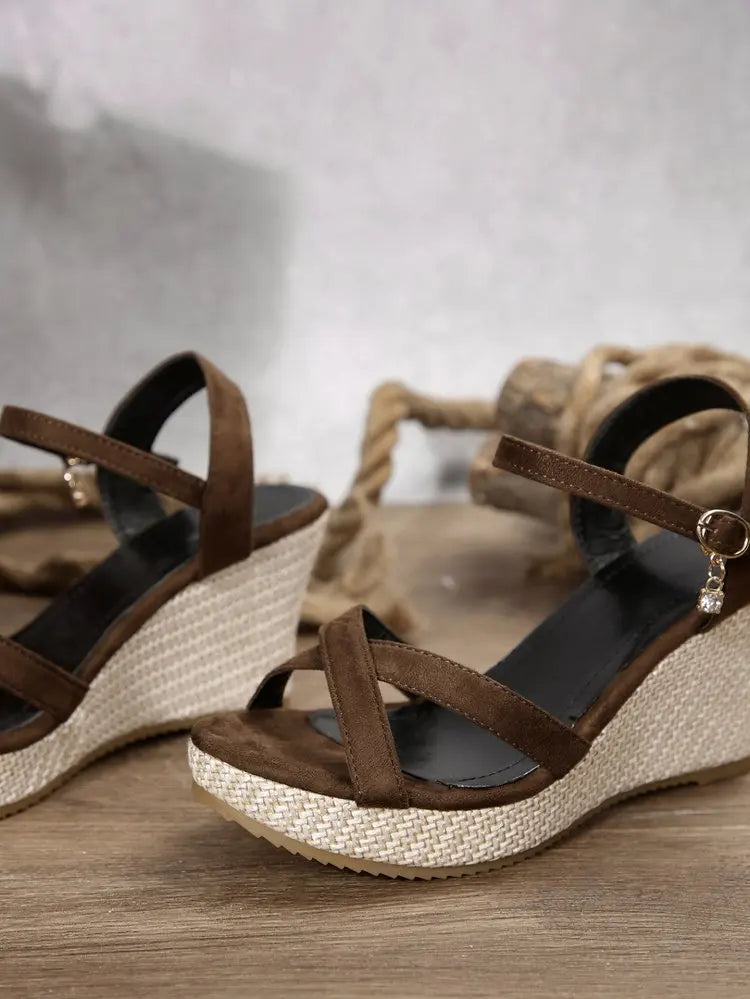 New Summer Fashion Sandals, Wedge-heeled Waterproof Platform, Thick-soled Roman Platform-soled Sandals, Large Size Women's Shoes