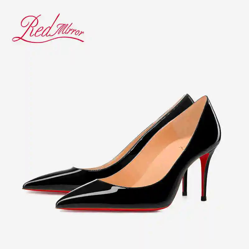 Women Heels Naked Color Women's Elegant High Heel Luxury Black Shoes Woman 2026 Red Shiny Bottoms Pointed Toe Party Ladies Women