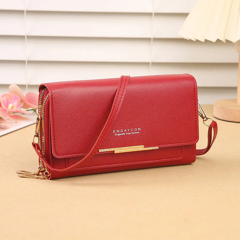 2026 New Korean Style Women Long Wallet Large Capacity Multi Functional Clutch Purse Coin Pocket Shoulder Crossbody Bag For Dail