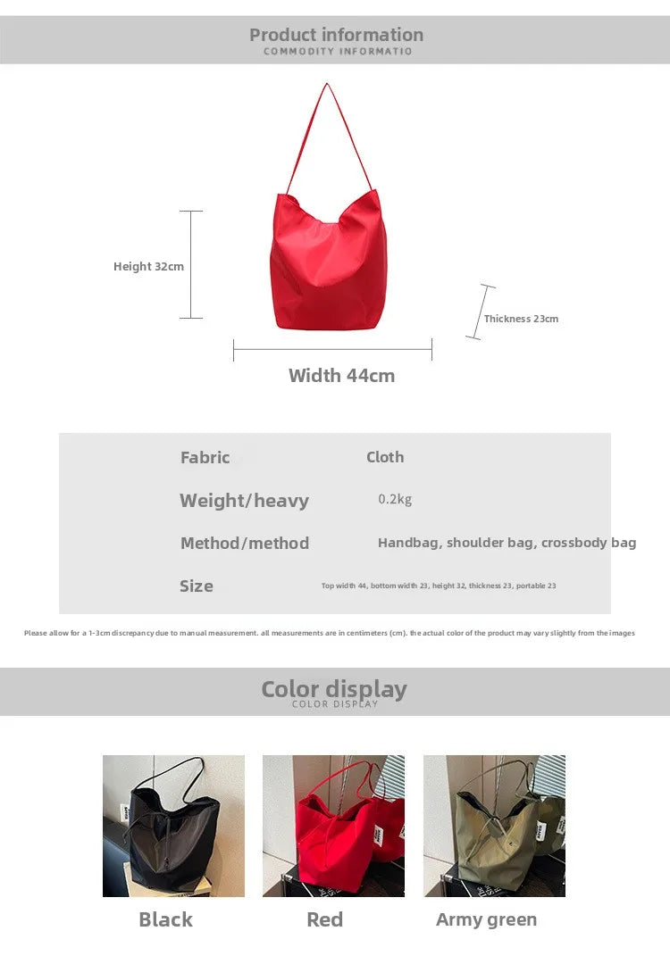 Soft Nylon Solid Color Product Designer Handbag Large Capacity Commuter Simple Tote Bag Hot Sale Versatile Fashion Shoulder Bag
