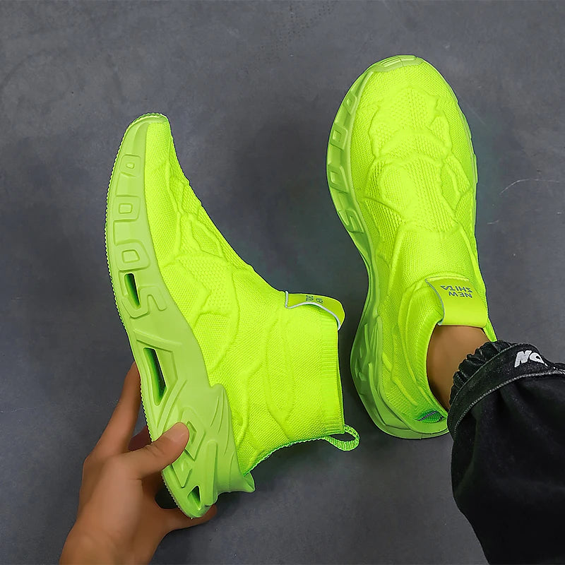 Mens Running Shoes 2025 New High Top Fashion Non Slip Sneakers Mesh Lightweight Flat Cofmortable Outdoor Tennis Shoes for Men