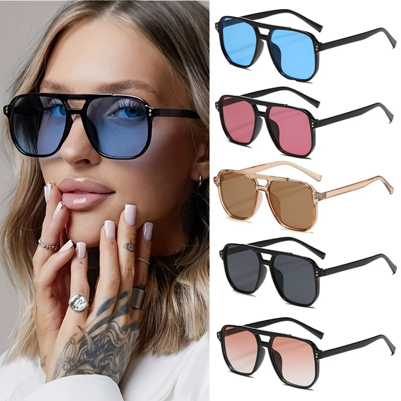 5pcs pack Classics Square Sunglasses Women UV Resistant Oversize Framed Fashion Sun Glasses Men Brand Glasses Durable Eyewear