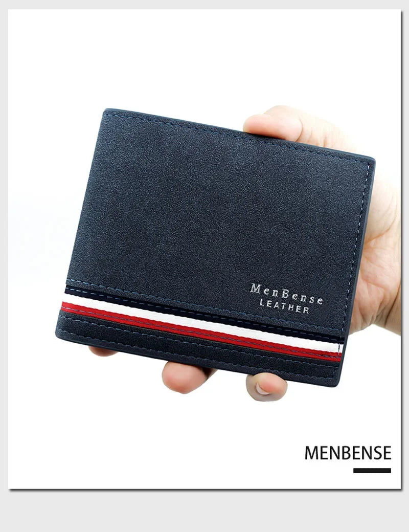 Luxury Men's Short Wallet - High Quality PU Leather Purse, Bifold Zipper Coin Pocket & Slim Card Holders with Money Clip