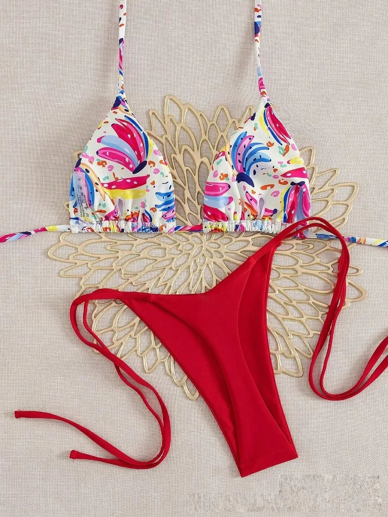 Bikini Set Print Swimsuit Beach Sexy Ladies Swimwear Seaside Vacation Bathing Suit Women Biquine Brasileiro Купальник Женский