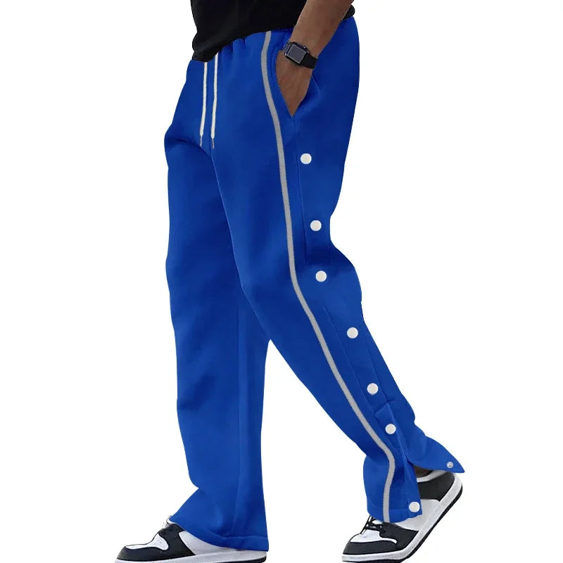 Spring and Autumn New Jacquard Long Pants Single breasted Patchwork Loose Large Casual Pants Versatile Sanitary Pants