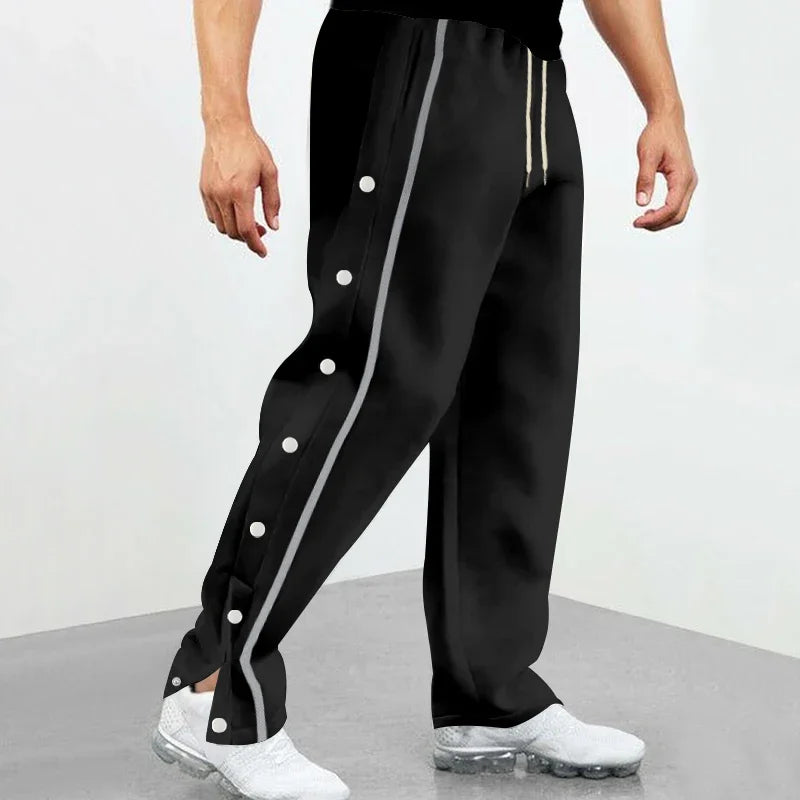 Spring and Autumn New Jacquard Long Pants Single breasted Patchwork Loose Large Casual Pants Versatile Sanitary Pants