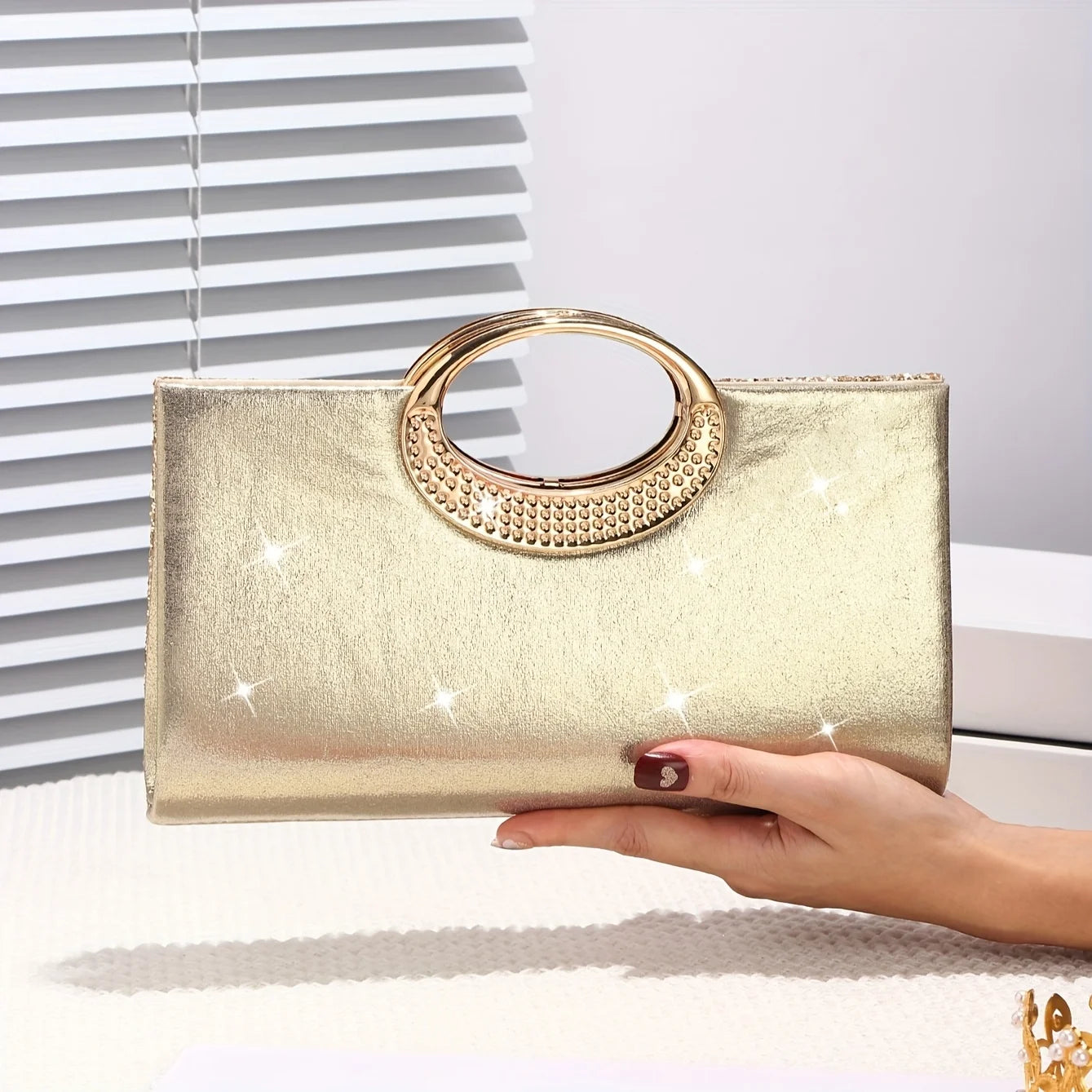 Sparkling Evening Handbag for Ladies, Suitable for Wedding Parties Dances Holiday Gifts, Valentine's Day Gifts, Birthday Gifts
