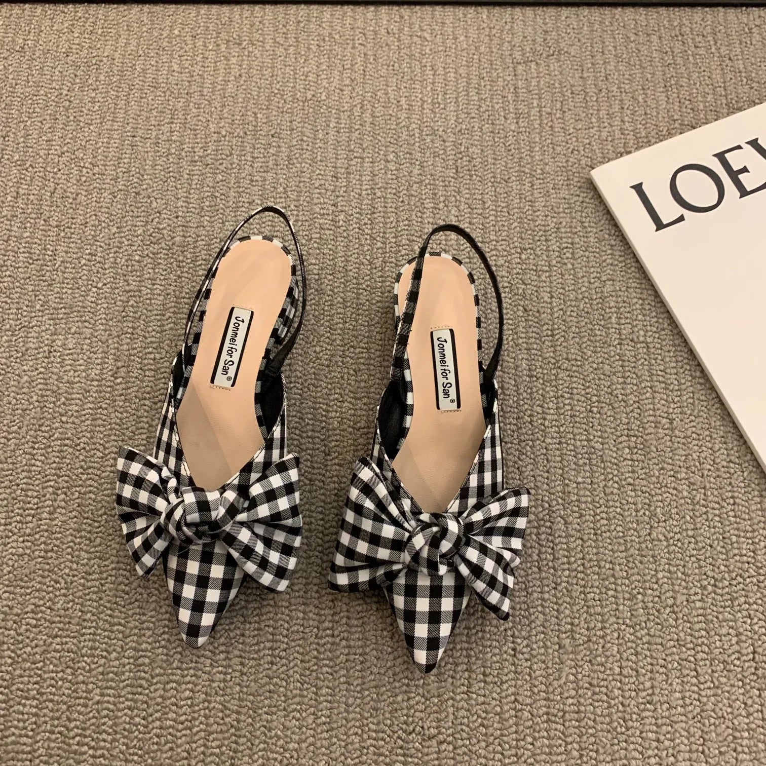 Bow Sandals Women 2026 Summer Pointed Low Heel Sandals Women Fashion Baotou Thin Strap Sandals High Heels Sandalias De Mujer