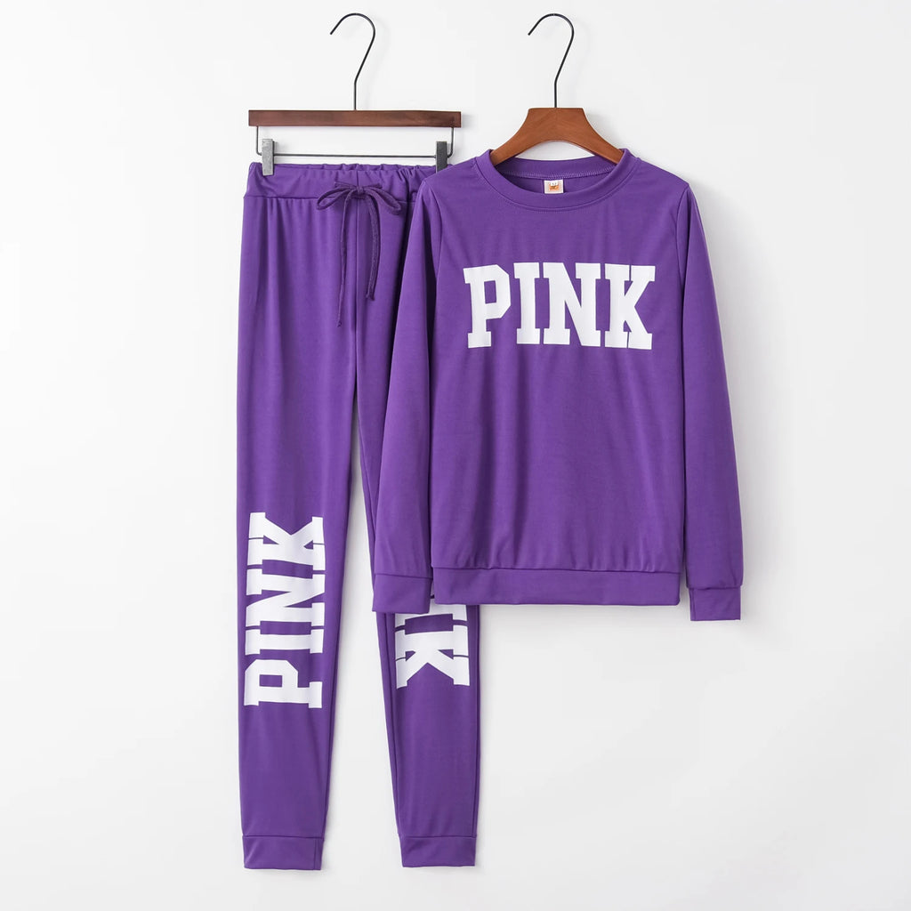 Women's Slim-Fitting Two-Piece Sportswear Set Sexy Letter Print Quick Dry Comfortable Fitness Clothing with Size Chart