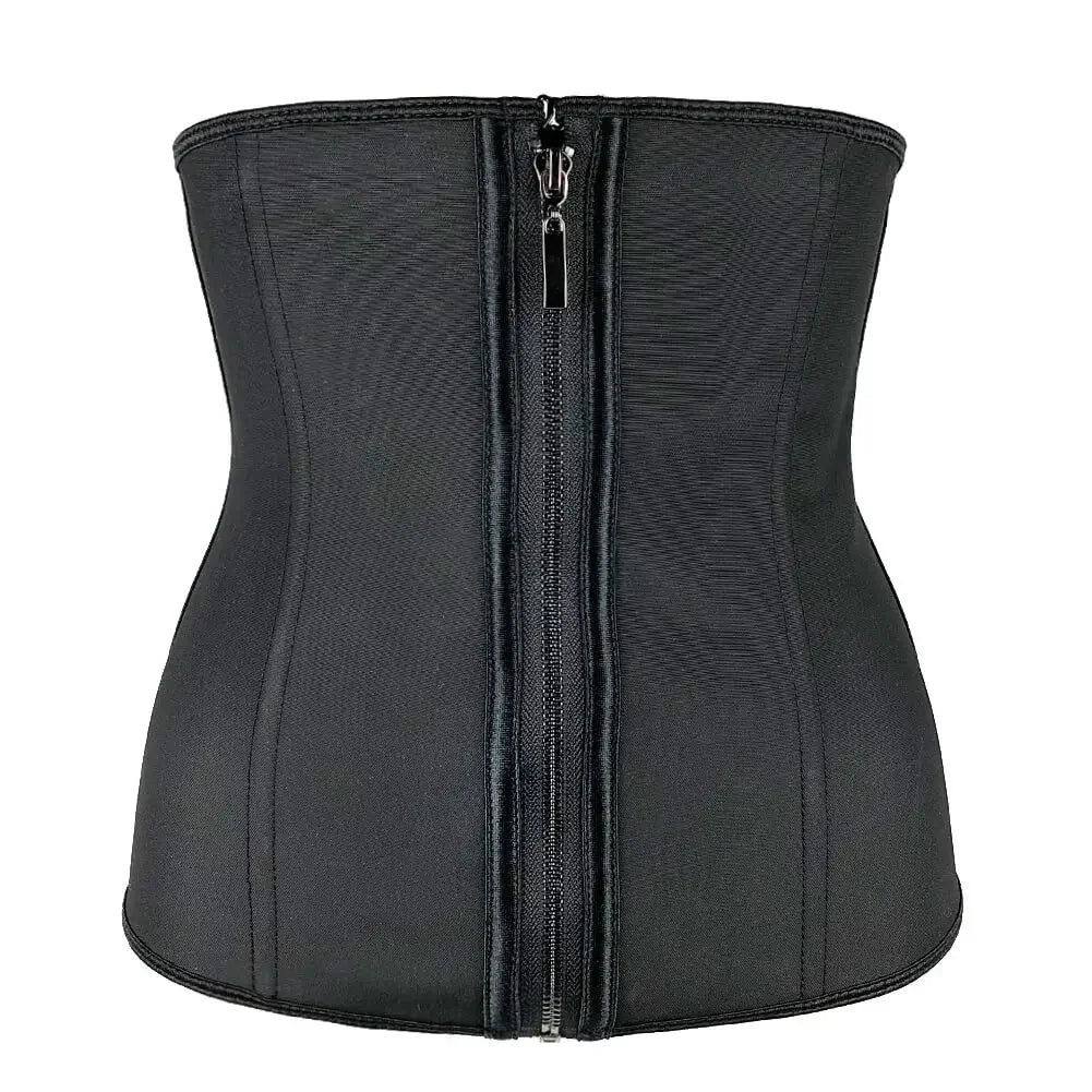 XXS - 6XL Women Latex Waist Trainer Body Shaper Corsets Steel Bone Zipper Cincher Top Slimming Belt Shapers Shapewear Plus Size
