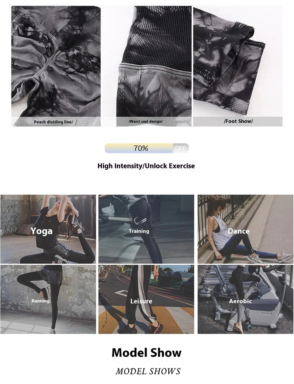 Women's High Waist Seamless Yoga Pants, Tie Dye Print Peach Shaped Butt Lifting Leggings for Running Fitness Workout
