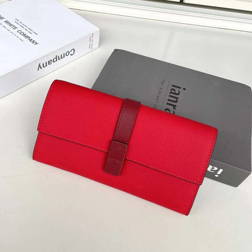 Luxury Genuine Leather Women Long Wallet Custom Name Female Card Holder Clutch Bag Fashion New Personalize Initials Purse Wallet