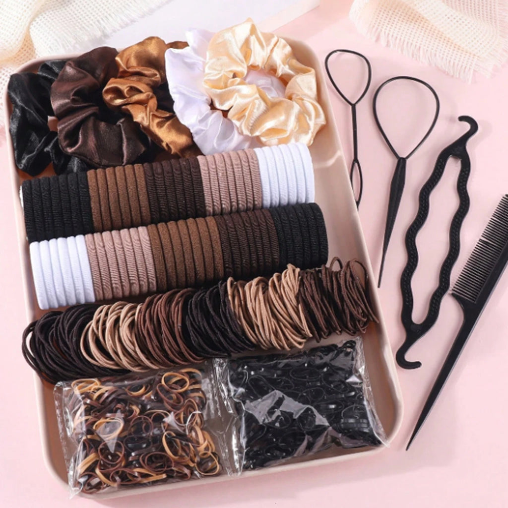 1109Pcs Hair Accessories Kit, Scrunchies, Hair Ties & Styling Tools, All-in-One Hair Set for Girls & Women Daily Use
