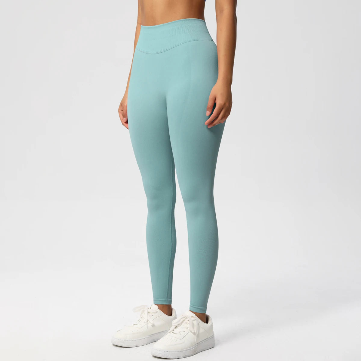 Women's Solid High Waist Sports Leggings, HighStretch Seamless Yoga Leggings, LadiesSportswear for Indoor Outdoor Wear