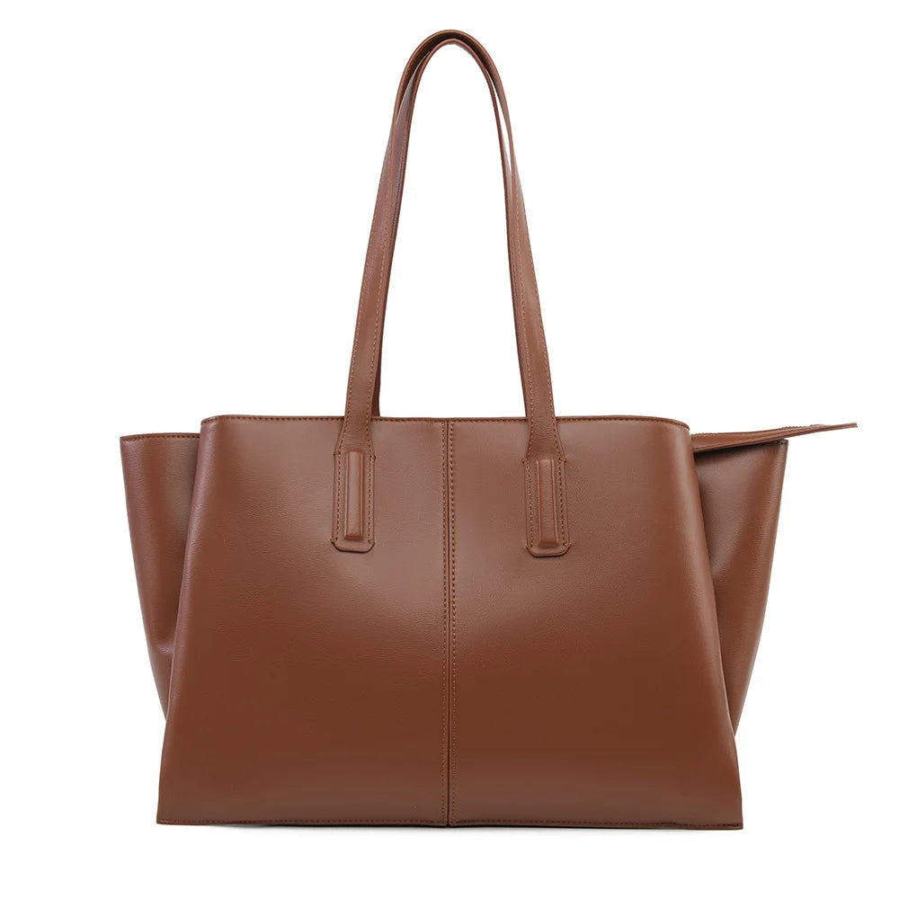 Women's Handbag, High-End Fashion Shoulder Bag, Simple Solid Color Casual Bag, Commuting and Shopping Tote Bag, Large Capacity Tote Bag
