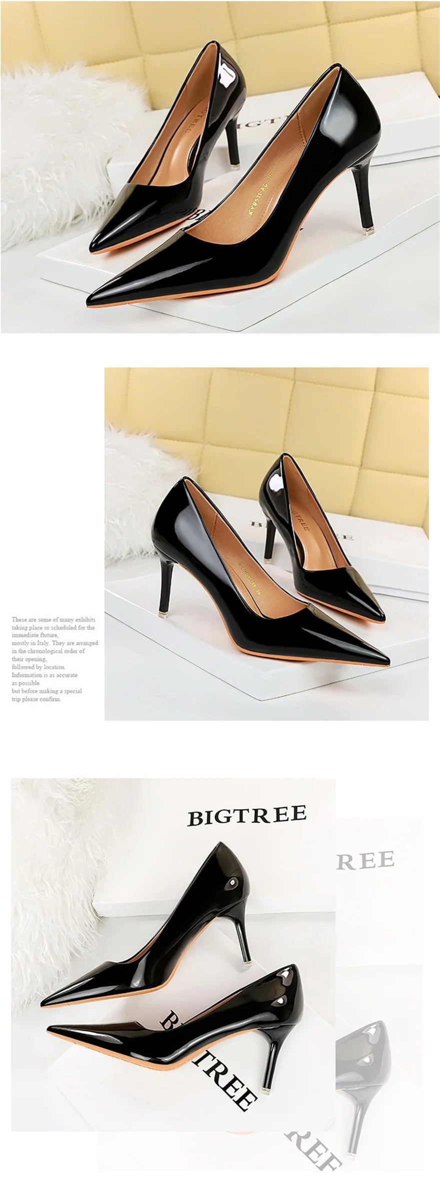 Autumn Patent Leather Concise Women's Shoes Pointed Toe Office High Heels Pumps Women Sexy Party Wedding Shoes Shallow Nude Red