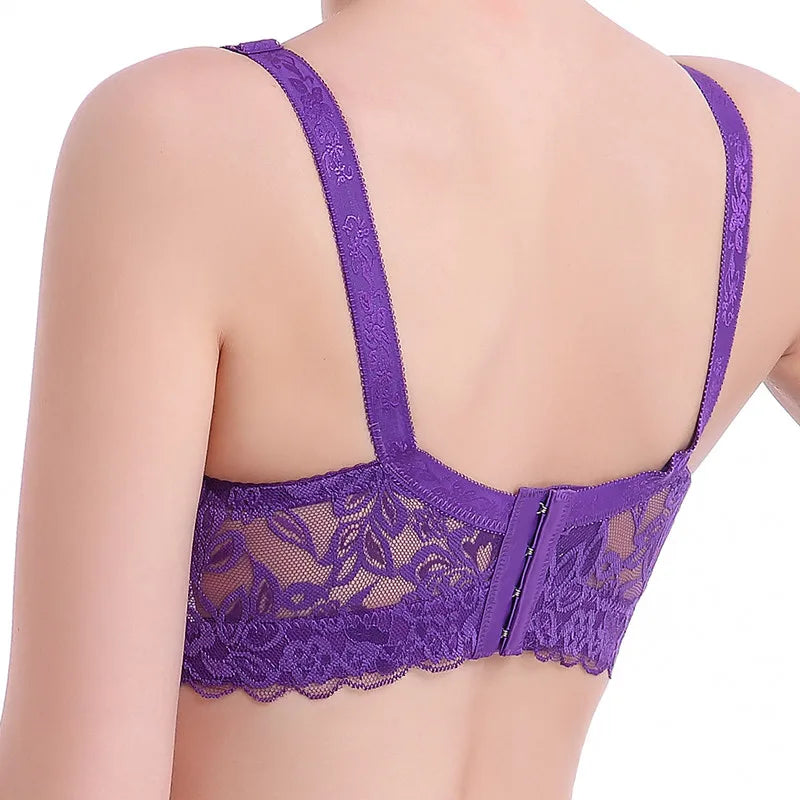 Women's Sexy Lace Wireless Push Up Bra Sexy Wire Free Bras For Women Plus Size 75-105 B C D Thin Cup Bralette Lingerie Intimates