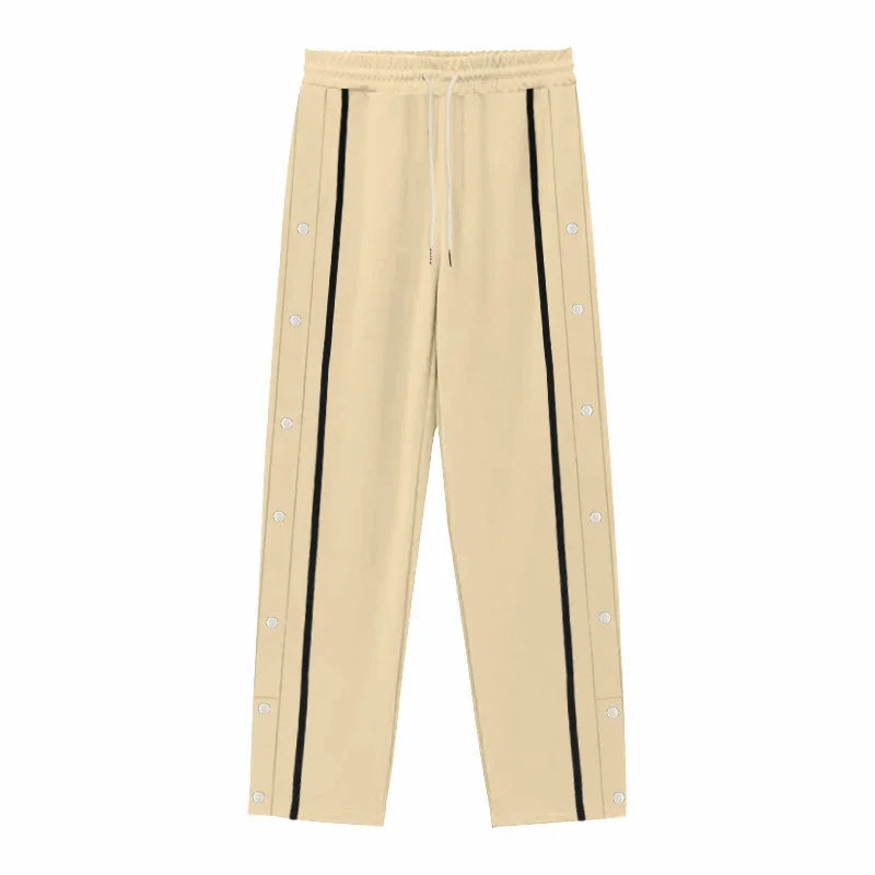 Spring and Autumn New Jacquard Long Pants Single breasted Patchwork Loose Large Casual Pants Versatile Sanitary Pants