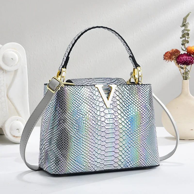 Gradient Color Women's Shoulder Bag PU Leather Crossbody Bag Handbag Female Casual Shopping Women's Fashion Small Square Bag