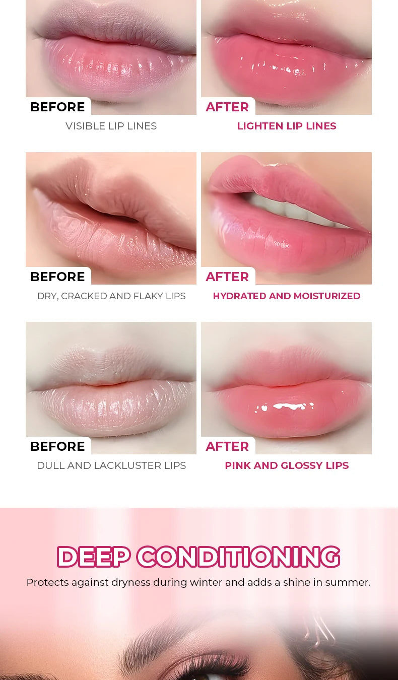 BEAUTY GLAZED Pink Bear Long Lasting Moisturizing Waterproof Natural Lip Balm Natural Formula Repairs Dry Lips Makeup